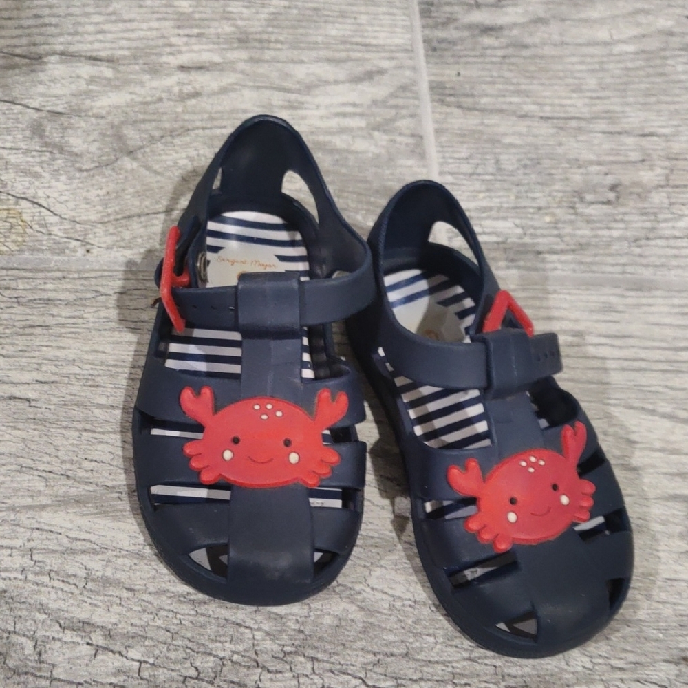 Children's Navy and Red Crab Sandals